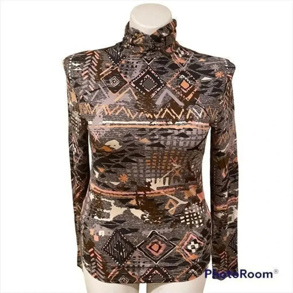 - Capsule &Other Stories turtleneck geometric print blouse - Picture 1 of 13